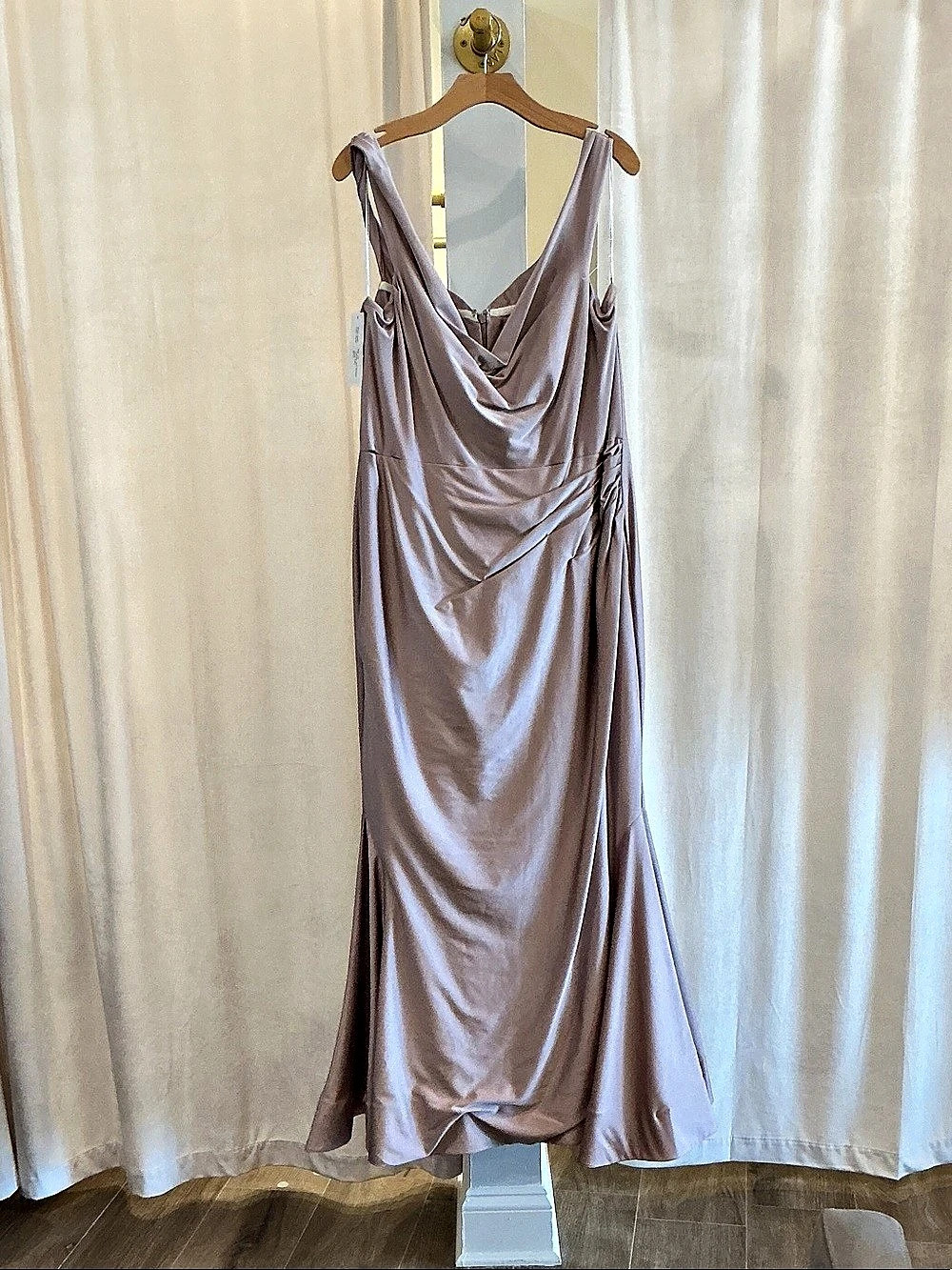 Draped Maxi Dress in Purple Like New